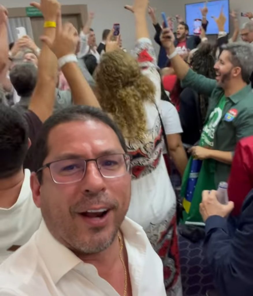 Deputado federal Marcelo Ramos participa da festa da vitória de Lula em São Paulo