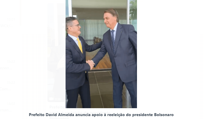 David Almeida confirma apoio a Bolsonaro e diz que Manaus é 22