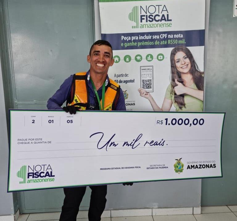 Ao atualizar cadastro, mototaxista de Parintins descobre prêmio da Nota Fiscal Amazonense
