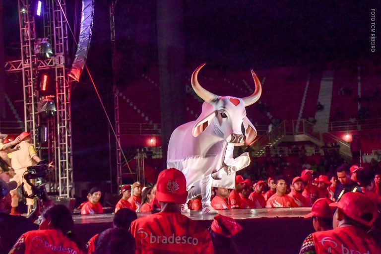 Boi Garantido encanta o público em show no aniversário de Parintins