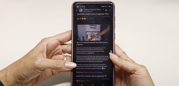 Canal do TSE no WhatsApp orienta eleitorado e ajuda a combater desinformação Canal do TSE no WhatsApp orienta eleitorado e ajuda a combater desinformação