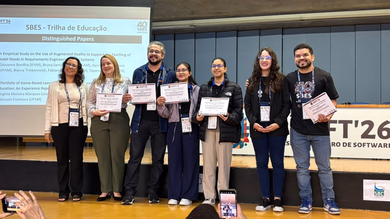 Congresso Brasileiro de Software: pesquisadores do IFAM recebem prêmio por pesquisa com Realidade Aumentada Congresso Brasileiro de Software: pesquisadores do IFAM recebem prêmio por pesquisa com Realidade Aumentada
