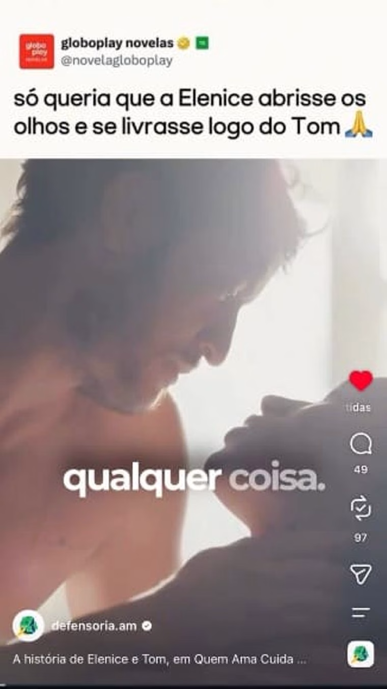 quem ama cuida trama de elenice e tom amplia alerta da defensoria do amazonas so 1