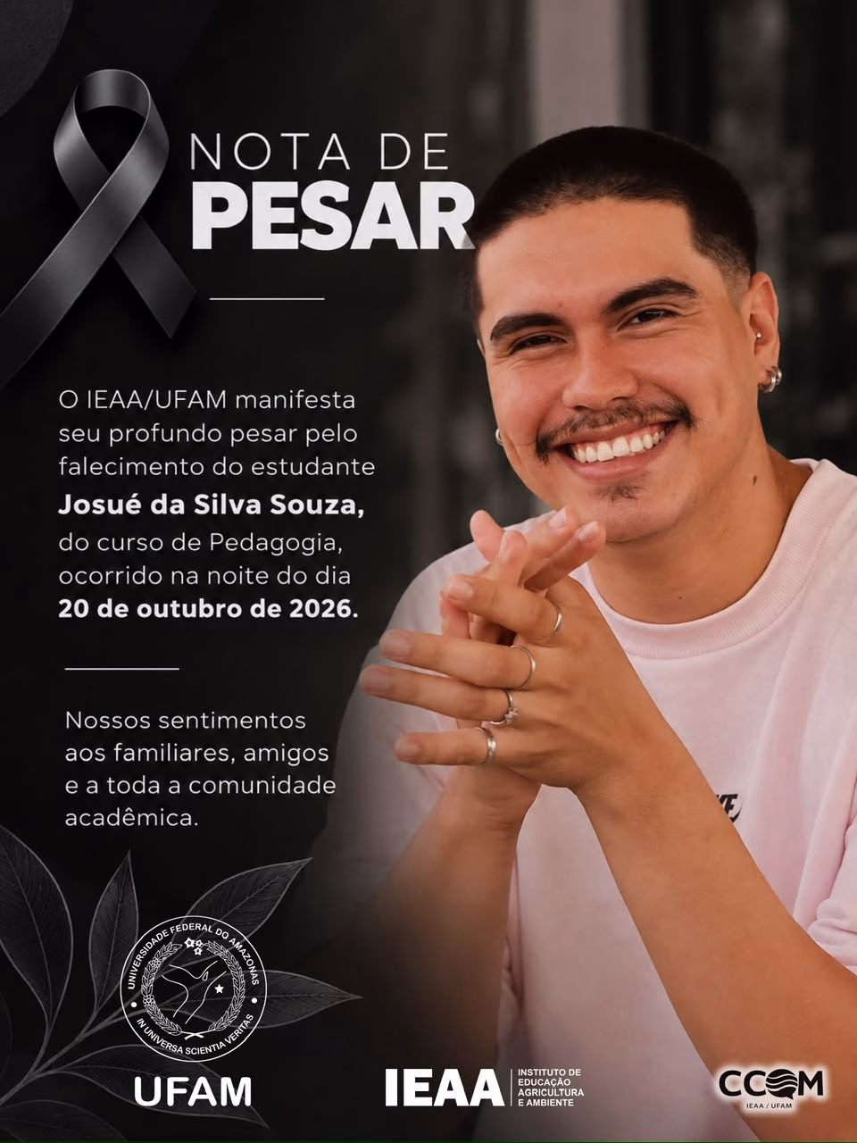 Nota de pesar - discente Josué da Silva Souza Nota de pesar – discente Josué da Silva Souza
