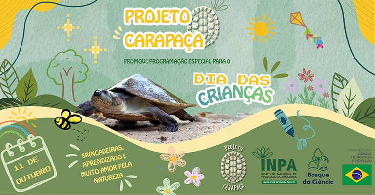 Projeto Carapaça leva programação especial de Dia das Crianças para o Bosque da Ciência, no Inpa