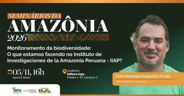 Seminários da Amazônia do Inpa recebe pesquisador do IIAP para palestra sobre monitoramento da biodiversidade no Peru Seminários da Amazônia do Inpa recebe pesquisador do IIAP para palestra sobre monitoramento da biodiversidade no Peru