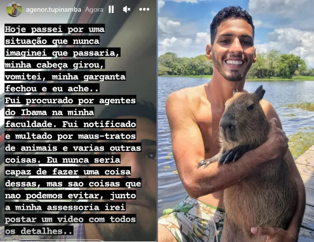 Agenor Tupinambar é multado em R$17 mil pelo Ibama e capivara ‘Filó’ pode ser recolhida pelo órgão 15 Agenor Tupinambar é multado em R$17 mil pelo Ibama e capivara ‘Filó’ pode ser recolhida pelo órgão