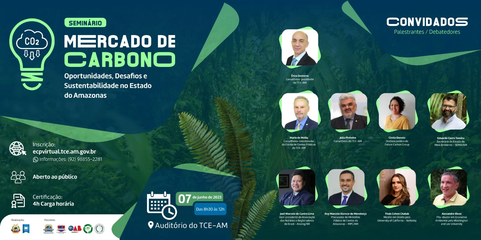 Com Inscrições Esgotadas, O Seminário Sobre Mercado De Carbono No Tce Am Terá Transmissão Ao Vivo