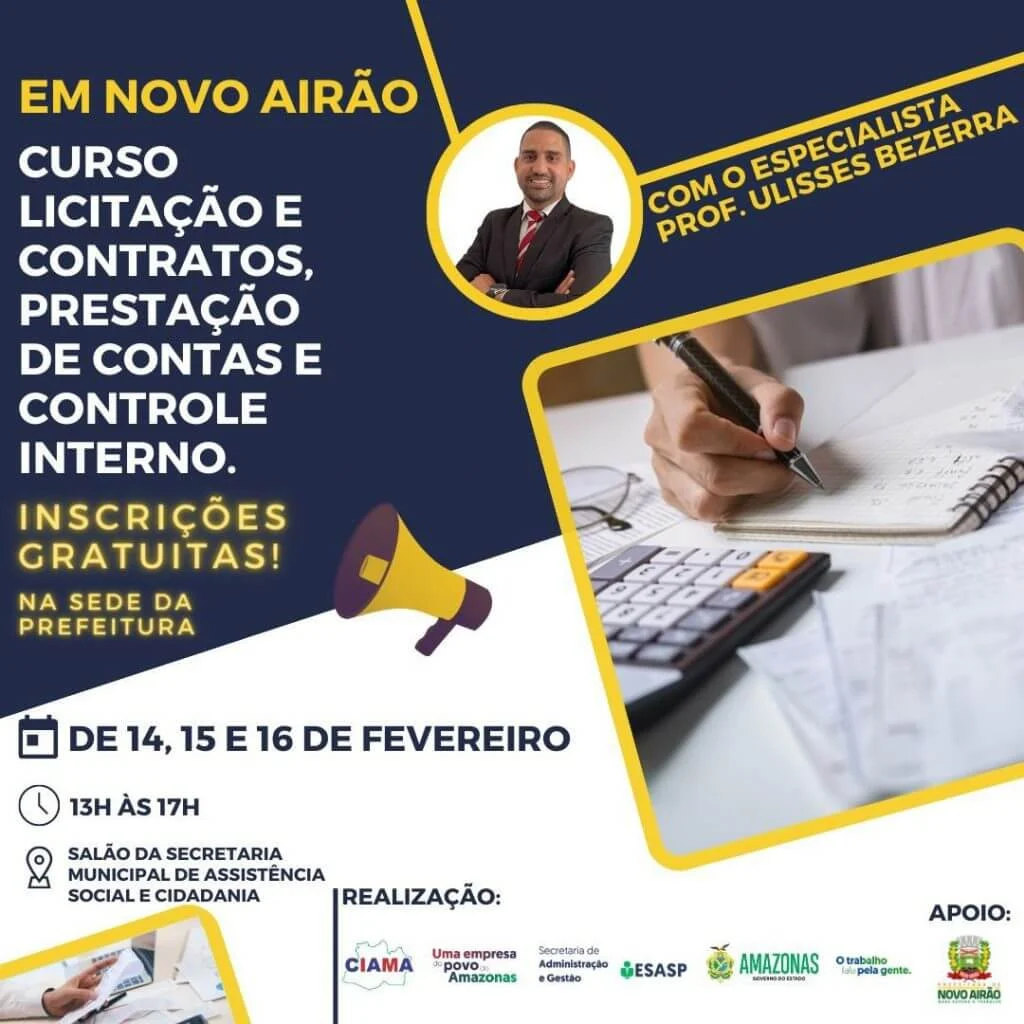 Em Novo Airão, Governo do Estado oferece curso gratuito de Licitação 2 Em Novo Airão, Governo do Estado oferece curso gratuito de Licitação