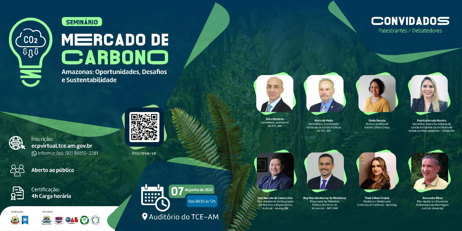 Tce Am  abre Inscrições Para O Seminário “mercado De Carbono – Oportunidades, Desafios E Sustentabilidade No Amazonas